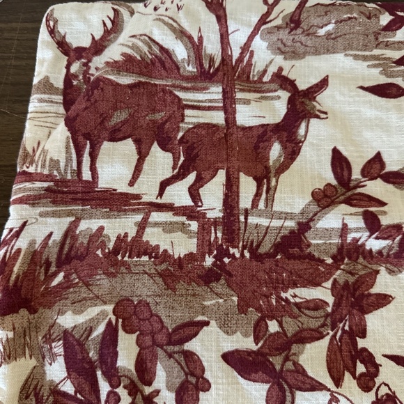 Pottery Barn Deer Toile Pillow Cover 24x24 Reversible - Picture 6 of 10